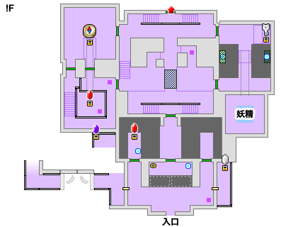 東の神殿の地図、1F